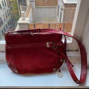 Red suede max mara bag